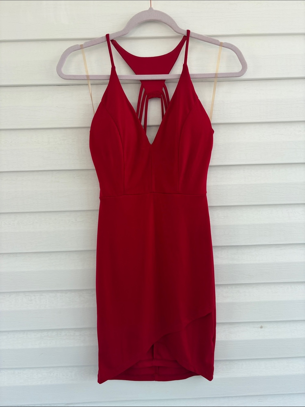 Red Bodycon Cocktail Dress | Strappy Open Back | Holiday Party | Date Night